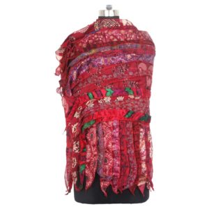 Vintage Recycled Silk Sari 15 Strip Scarf Stole Patchwork Scarves Assorted SC 537