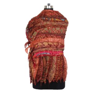 Vintage Recycled Silk Sari 15 Strip Scarf Stole Patchwork Scarves Assorted SC 538