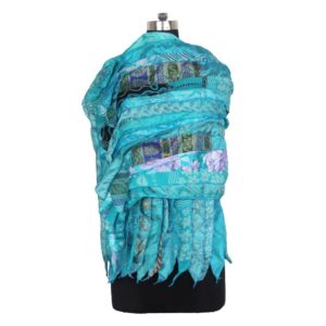 Vintage Recycled Silk Sari 15 Strip Scarf Stole Patchwork Scarves Assorted SC 540