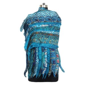 Vintage Recycled Silk Sari 15 Strip Scarf Stole Patchwork Scarves Assorted SC 542