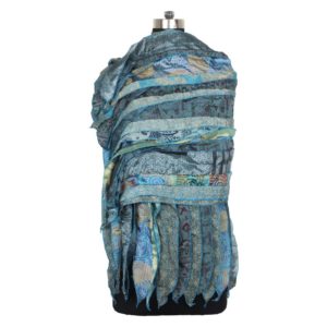 Vintage Recycled Silk Sari 15 Strip Scarf Stole Patchwork Scarves Assorted SC 543