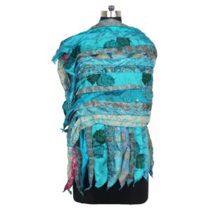 Vintage Recycled Silk Sari 15 Strip Scarf Stole Patchwork Scarves Assorted SC 545