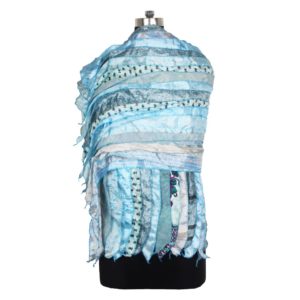 Vintage Recycled Silk Sari 15 Strip Scarf Stole Patchwork Scarves Assorted SC 547