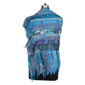 Vintage Recycled Silk Sari 15 Strip Scarf Stole Patchwork Scarves Assorted SC 548