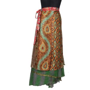 Vintage Silk Magic Wrap Skirt SW252
