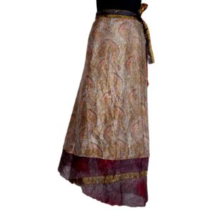 Vintage Silk Magic Wrap Skirt SW281