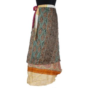 Vintage Silk Magic Wrap Skirt SW786