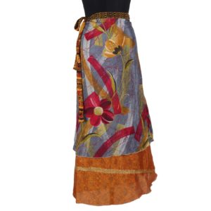 Vintage Silk Magic Wrap Skirt SW961