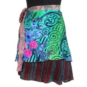 Mini Size Vintage Silk Magic Wrap Skirt SWS131