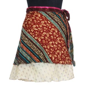 Mini Size Vintage Silk Magic Wrap Skirt SWS132