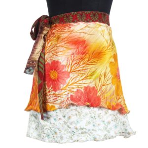 Mini Size Vintage Silk Magic Wrap Skirt SWS134