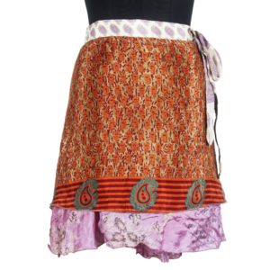 Mini Size Vintage Silk Magic Wrap Skirt SWS142