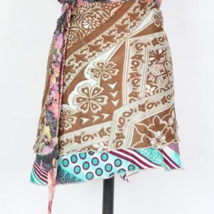 Mini Size Vintage Silk Magic Wrap Skirt SWS155