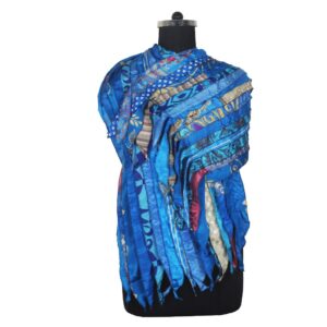 Vintage Recycled Silk Sari 15 Strip Scarf Stole Patchwork Scarves Assorted SC 629