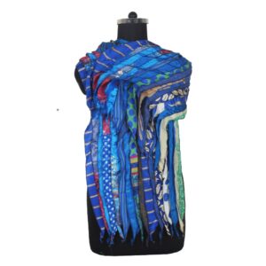 Vintage Recycled Silk Sari 15 Strip Scarf Stole Patchwork Scarves Assorted SC 630