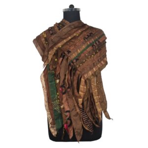 Vintage Recycled Silk Sari 15 Strip Scarf Stole Patchwork Scarves Assorted SC 639